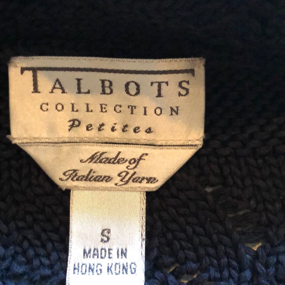 Talbots Navy Scalloped Cardigan - Picture 2 of 6